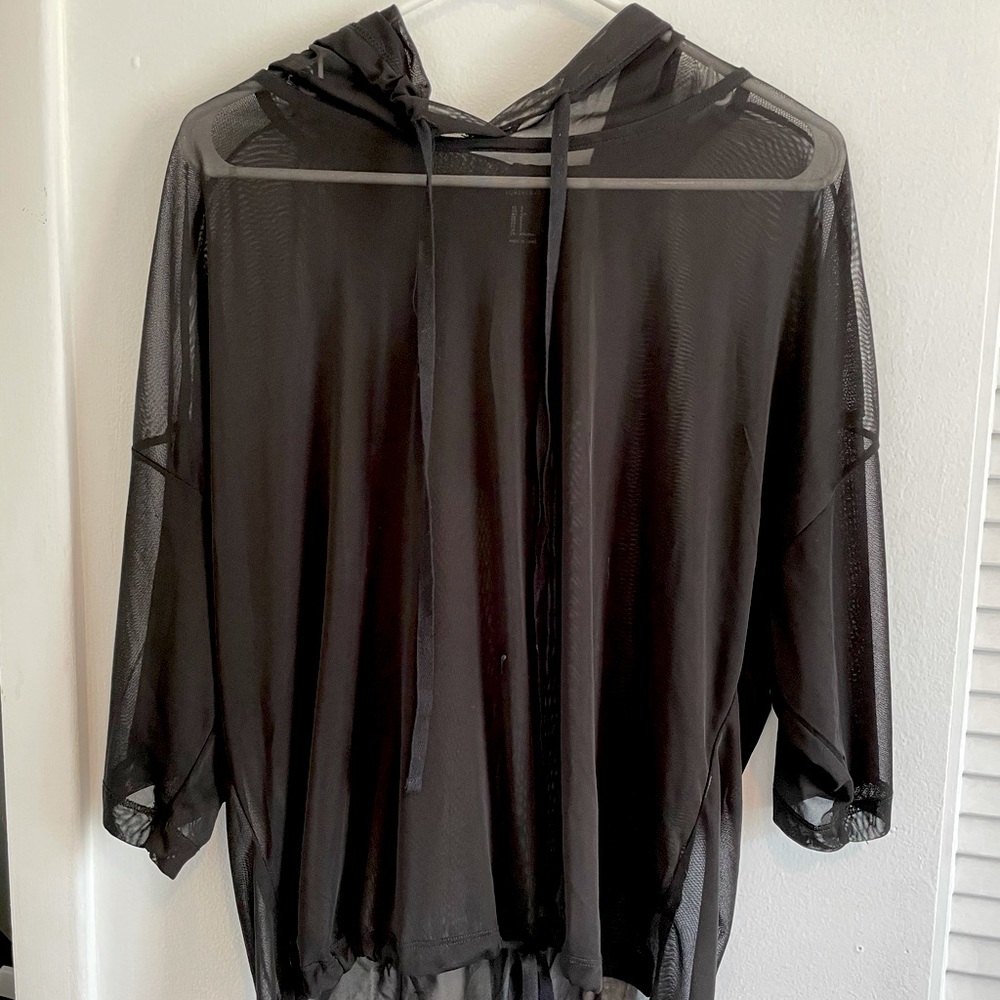 Black Mesh Hoodie